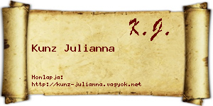 Kunz Julianna névjegykártya